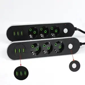 AsilTech USB Yuvalı Üçlü Priz