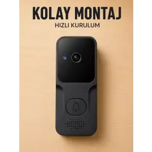 AsilTech Wi-Fi Akıllı Görüntülü Kapı Zili | HD Kamera, Gece Görüşü ve Telefon Bildirimli