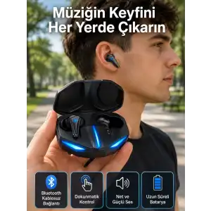 AsilTech Wireless Gaming Kulaklık Mikrofonlu Bluetooth Oyuncu Kulaklığı