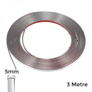 AsilTech Yapışkanlı Nikelaj Şerit Bant Çıta 5mm 3 Metre Krom
