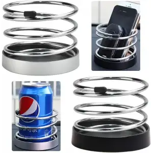 AsilTech Yaylı Bardaklık Bardak İçeçek Tutucu Siyah