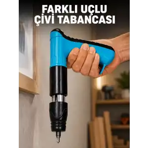 AsilTech Yaylı Manuel Çivi Tabancası Ahşap Kaplama Döşeme Sabitleme Aleti