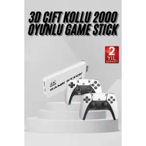 AsilTech yeni nesil 3D 4K 2000 Oyunlu Game Stick Oyun Konsolu Çift Konsol