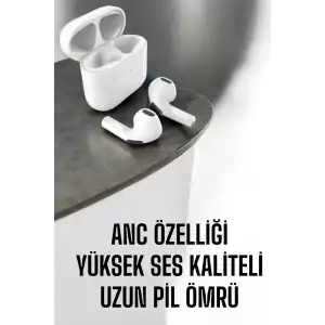 AsilTech Yeni Nesil Pro Bluetooth Kulaklık Uzun Pil Ömrü Beyaz