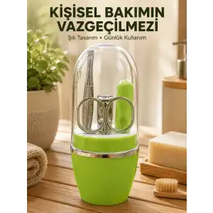 AsilTech Yeşil Manikür Pedikür Bakım Seti Çok Amaçlı Kişisel Bakım Kiti