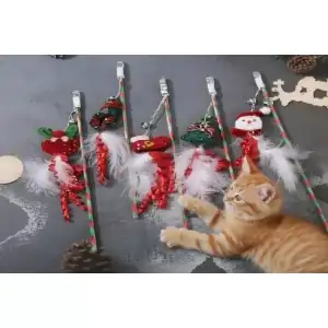 AsilTech Yılbaşı Temalı Zilli Kedi Oyun Oltası