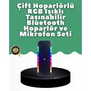 AsilTech Yüksek Ses Güçlü Kablosuz Hoparlör  Karaoke Mikrofonlu