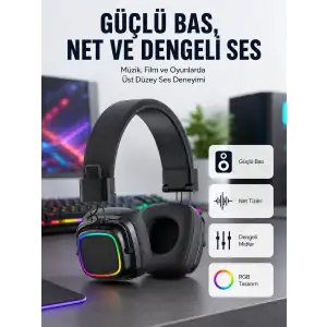 AsilTech Yüksek Ses Kaliteli Kablosuz Kulak Üstü Kulaklık – BT 5.3