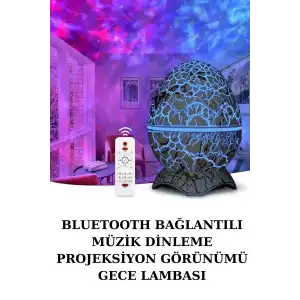 AsilTech Yumurta Şeklinde Su Dalgalı Bluetooth Speaker Lamba Renkli Şarjlı