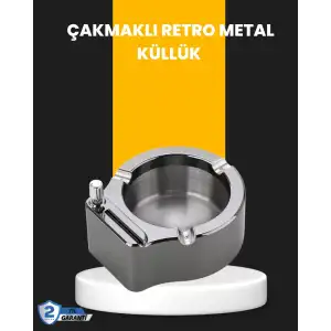 AsilTech Yuvarlak Çakmaklı Küllük Dayanıklı Metal Yapı