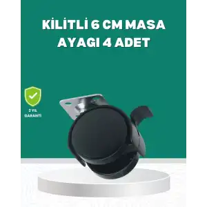 AsilTech Zemin Korumalı Kilitli Ayak Tekerlek Seti 6 cm