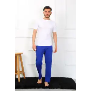 Erkek Pamuk Saks Tek Alt Pijama