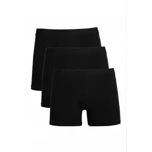 Erkek Penye 3lü Boxer Siyah