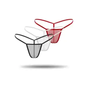 Giyim 3lü Renkli Transparan Tül String Tanga Brf0369