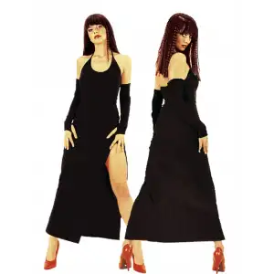 Giyim  B101199 Derin Yırbrfaçlı Eldivenli Elbise