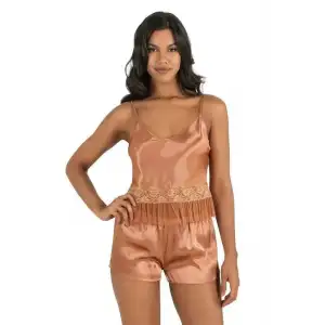 Giyim Bakır Saten Şort Takımı 9209