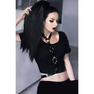 Giyim Elbise Üzeri Şık Deri Harness - Brf423