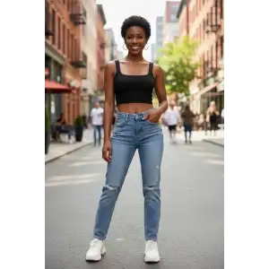 Giyim Kadın Siyah Kalın Askılı Crop Top Büstiyer Esnek Kumaş Şık Basic Kadın Üst Giyim