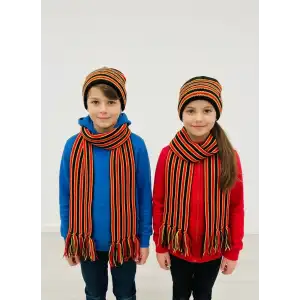 Giyim Taraftar Atkı Bere Sarı Kırmızı