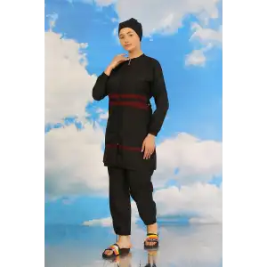 Kadın Tam Tesettür Mayo Siyah