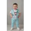 1/4 Yaş Winner Baskılı Yelekli 3lü Çocuk Takımı