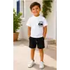 2/10 Yaş Keten Tişört Denim Şort Çocuk Takımı