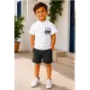 2/10 Yaş Keten Tişört Denim Şort Çocuk Takımı