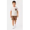2/5 Yaş Keten Gömlek Gabardin Şort Çocuk Takımı