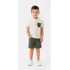 2/5 Yaş Keten Gömlek Gabardin Şort Çocuk Takımı