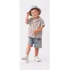 2/6 Yaş Denim Şapkalı Şortlu 3lü Çocuk Takımı