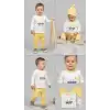 3/12 Ay Gentilmen Baskılı 3 Parça Bebek Takımı