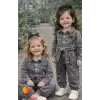 3-12 Ay Kuşak Bağlamalı Kot Bebek Tulumu