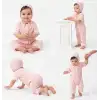 3/12 Ay Şapkalı Dantelli Jakar Kumaş Bebek Tulumu
