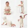 3/12 Ay Şapkalı Dantelli Jakar Kumaş Bebek Tulumu