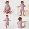 3/12 Ay Yakalı Fiyonklu Jakar Kumaş Bebek Tulumu
