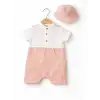 3/18 Ay Full Keten Şapkalı Bebek Tulumu