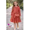 5/9 Yaş Müslin Kumaş Çantalı Çocuk Elbisesi