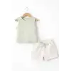 6/24 Ay Atlet Askılı Tişörtlü Bebek Takımı