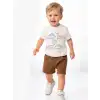 6/24 Ay Dino Baskılı Basic Bebek Takımı
