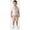 6/24 Ay Fularlı Müslin Kumaş 3lü Bebek Takımı