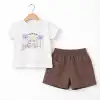 6/24 Ay Gabardin Şort Basic Tişört Bebek Takımı
