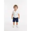 6/24 Ay Müslin Kumaş Gömlek Şort 2li Çocuk Takımı