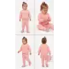 6/24 Ay Nakışlı Penye Bebek Takımı