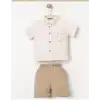 6/24 Ay Papyonlu Müslin Gömlek Bebek Takımı