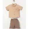 6/24 Ay Papyonlu Müslin Gömlek Bebek Takımı