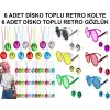 AsilTech 12 Parça Renkli Disko Toplu Retro Parti Seti – 6 Kolye + 6 Gözlük