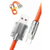AsilTech 120W Silikon Metal Uçlu LED Işıklı 3 In1 Şarj Kablosu 1.2m