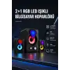 AsilTech 2+1 RGB LED Işıklı Güçlü Bas Sistemli Bilgisayar Hoparlörü