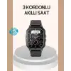 AsilTech 3 Kordonlu Akıllı Saat Uzun Pil Süreli