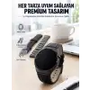 AsilTech 3 Kordonlu AMOLED Ekran Bluetooth Aramalı Akıllı Saat Metal, Deri ve Silikon Kordon Seti